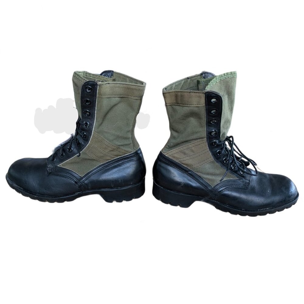 Vintage Men's Military Issue Green/Black Combat Boots - Size 8 - Picture 2 of 11